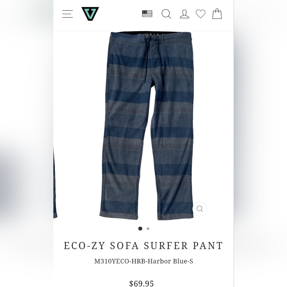 NWOT VISSLA Sofa Surfer Pants